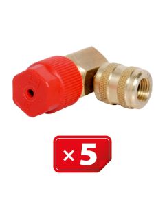 Retrofit adapter 90° 3/6 SAE Brass High Side Port for Automotive A/C System