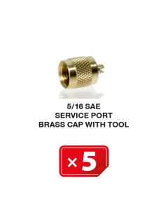 Service Port Brass Cap With Tool 5/6 SAE (5 pcs. Pack)