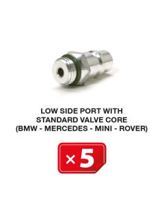 Low side port with standard valve core (BMW-Mercedes-Mini-Rover) (5 pcs. Pack)
