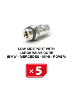Low side port with large valve core (BMW-Mercedes-Mini-Rover) (5 pcs. Pack)