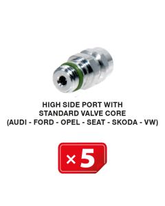 High side port with large standard valve core (Audi-Ford-Opel-Seat-Skoda-VW) (5 pcs. Pack)