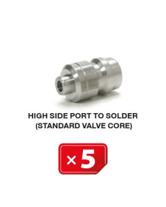 High side port to solder (standard valve core) (5 pcs. Pack)