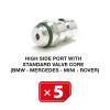 High side port with standard valve core (BMW-Mercedes-Mini-Rover) (5 pcs. Pack)
