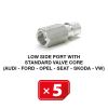 Low side port with large standard valve core (Audi-Ford-Opel-Seat-Skoda-VW) (5 pcs. Pack)